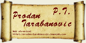 Prodan Tarabanović vizit kartica